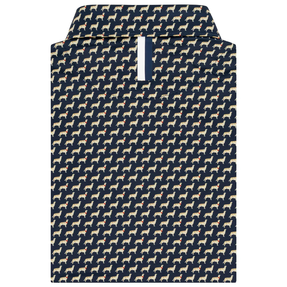 The Golden Retriever Men's Performance Polo | Dog & Tennis Ball Style