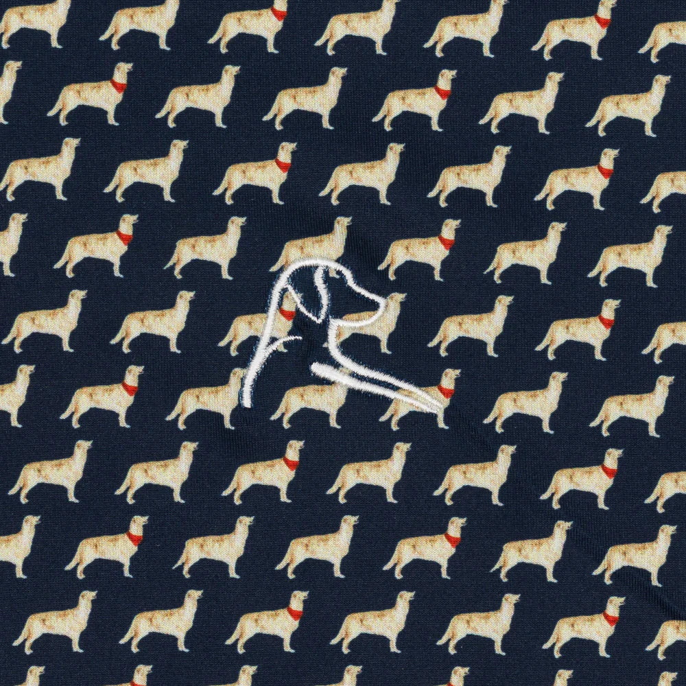 The Golden Retriever Men's Performance Polo | Dog & Tennis Ball Style